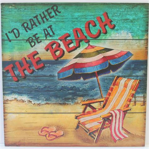rather be at the beach plaque
