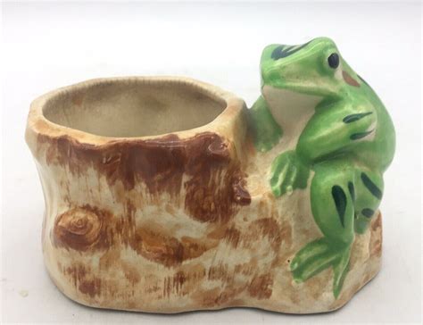 Vintage Ceramic Frog Toad Planter Made In Japan 1950s Ebay In 2022