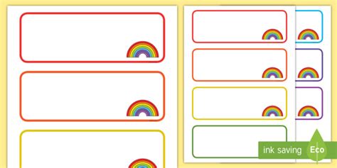Rainbow Themed Drawer Peg Name Labels Rainbow Labels Display