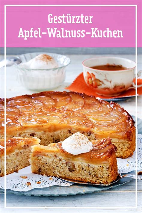 Gestürzter Apfel-Walnuss-Kuchen | Rezept | Apfel walnuss ...