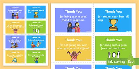 Thank You Notes Children In School Teacher Made Twinkl