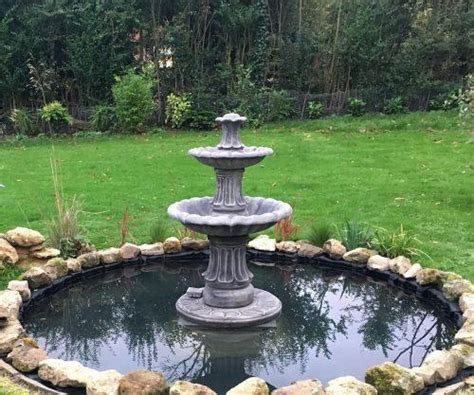 3 Tiered Edwardian Fountain With Large Brecon Pool Surround Stone