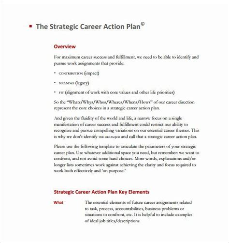 20 Career Plan Template