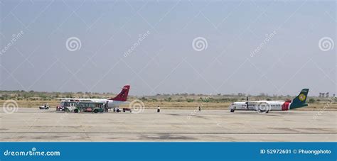 Civil Aircrafts Parking At Mandalay International Airport Editorial