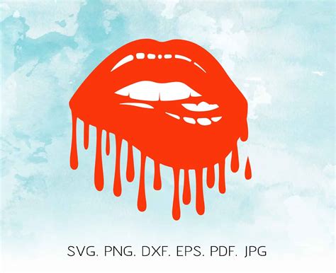 Red Dripping Lips Vector Biting Red Lips Vector Image Svg Psd Png Hot Sex Picture