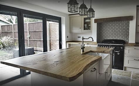 Case Study Waney Edged Solid Oak Kitchen Islands And Worktops