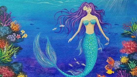 With rings handle, easy to use. Learn how to paint a beautiful MERMAID in an underwater coral reef with Tropical Fish & Sea Life ...