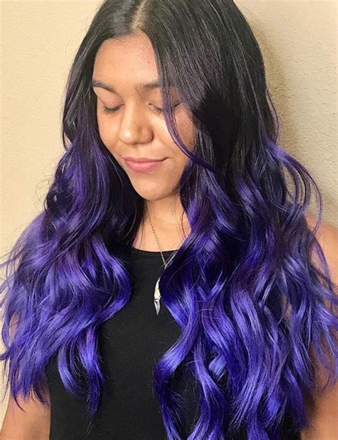 This soft mix of galactic hues seems soft and sweet, especially when paired with galaxy hair can also be created with chunky highlights, instead of ombre or multidimensional highlights and lowlights. 20 Breathtaking Purple Ombre Hair Color Ideas