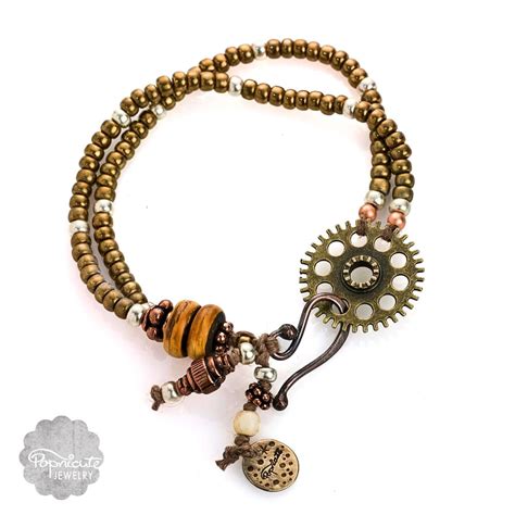 Bronze Bohemian Steampunk Charm Bracelet Popnicute Jewelry