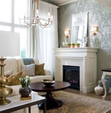 Pin By Laura Coker On Ideas For The House Damask Wallpaper Living