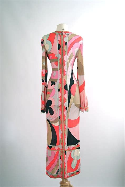 vintage 1960s emilio pucci silk jersey gown 1960s pucci etsy silk print dress vintage