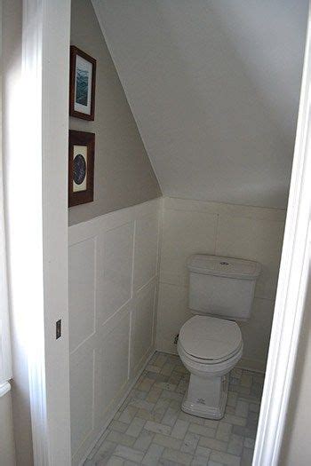 Knee walls are a great way to open up a bathroom and make it look bigger. Installing Toilet against knee wall | Bathroom under ...