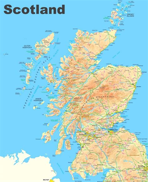 Scotland Road Map Ontheworldmap