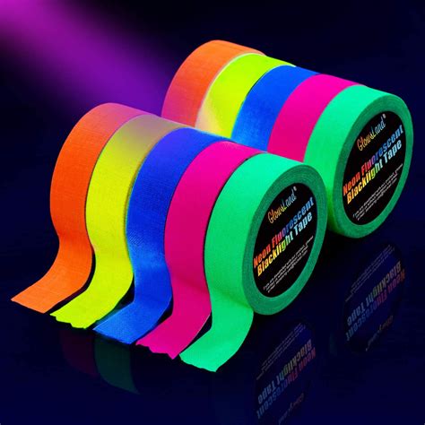 Fluorescent Neon Gaffer Tapes 06 Inch 10 Rolls 168 Foot Per Roll Uv