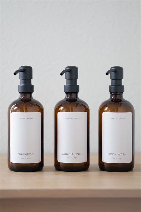 Minimalist Collection Amber Glass Ivory Shampoo Conditioner Or Body