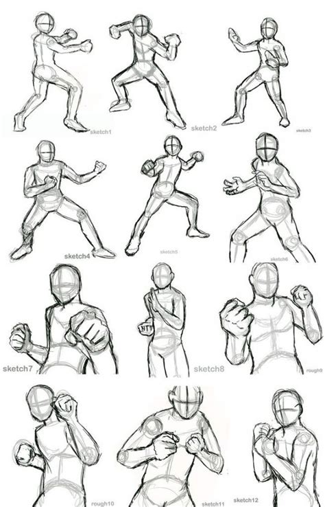 Boxer Drawing Battle For Free Download Battle Poses Drawing Action
