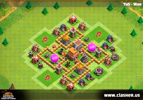 Clash of clans hybrid base layout for town hall 5. Town Hall 5 - WAR Base Map #9 - Clash of Clans | Clasher ...