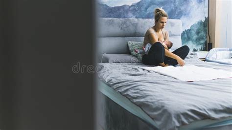 Camera Spying On A Young Mother Bedroom Interior Millennial Caucasian