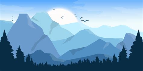 Mountain Beautiful Landscape Background Vector Design Illustration