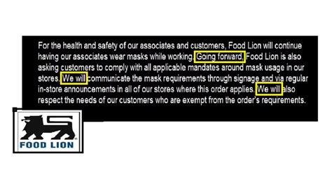 Russia enacted a national mask mandate. Food Lion: 'Going forward' shoppers will be asked to mask up | wfmynews2.com