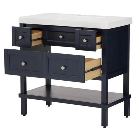 D vanity in white with vanity top in at the best online prices at ebay! Glacier Bay Ashland 37 in. W x 19 in. D x 36.7 in. H Bath ...