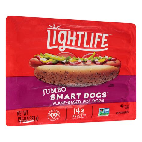 Lightlife Jumbo Veggie Protein Links Smart Dogs 135 Oz Pack Hy Vee