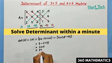 Determinant Of 3x3 And 4x4 Matrices Shortcut How To Find Determinant