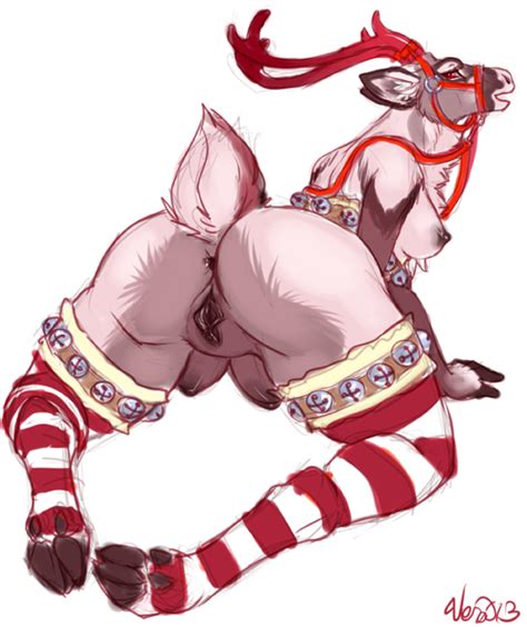 Rule 34 Anthro Ass Breasts Cervine Christmas Crotchboob Crotchboobs