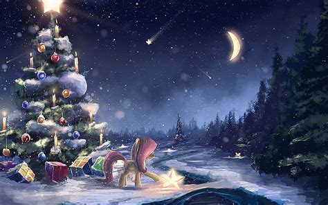 Hd Wallpaper Arbol Navidad Nieve Regalos Night Tree Star Space