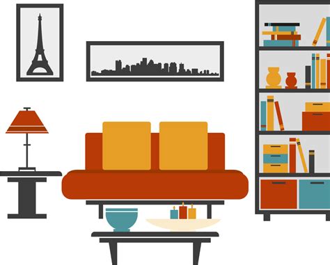 Furniture Table Couch Living Room - Living Room Vector Png ...