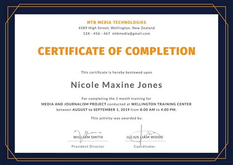 Free Training Completion Certificate Templates | Creative Professional