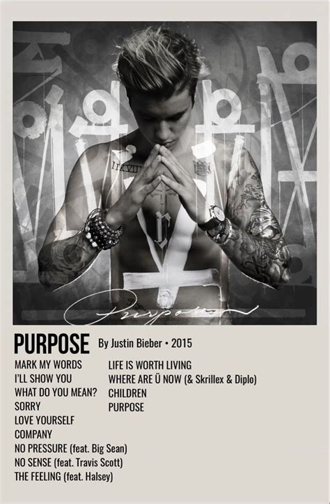 Purpose Justin Bieber Albums Justin Bieber Posters Justin Bieber