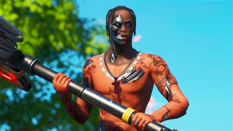 Here's how you can be him in the crowd as you watch the real scott perform on the virtual the skin is one small part of what might be fortnite's most ambitious crossover event to date. NEW Travis Scott Fortnite Skin Gameplay (Default & T-3500 ...