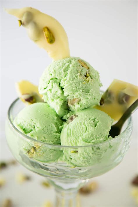 It is often distinctively green in color. Pistachio White Chocolate Chunk Ice Cream - Keto Chow