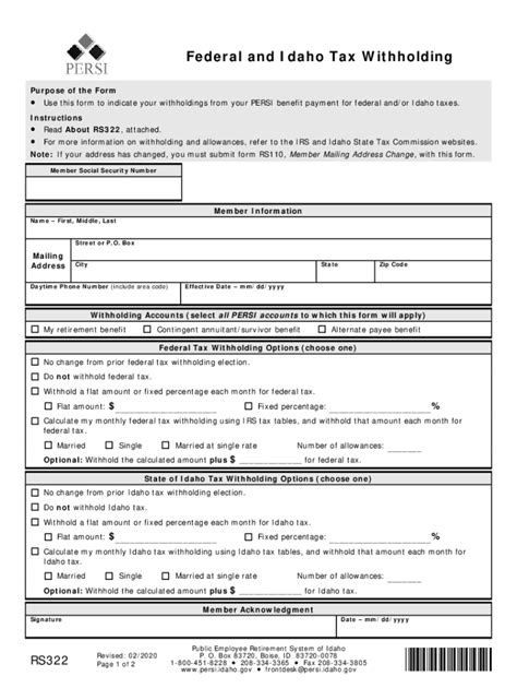 Federal And Idaho Tax Withholding Form Fill Out And Sign Printable Pdf