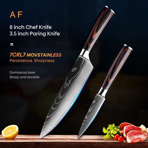 kitchen knife chef knives japanese cleaver 7cr17 440c high carbon stainless steel damascus