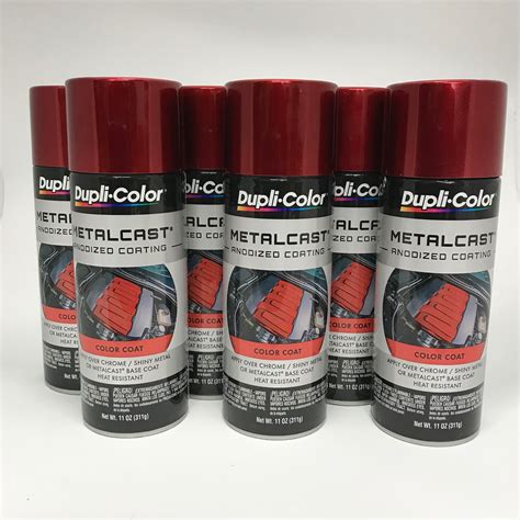 Duplicolor Mc200 6 Pack Metalcast Red Anodized Heat Resistant Coat