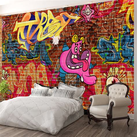 Custom Wall Mural Graffiti Art Brick Effect Wallpaper Bvm Home