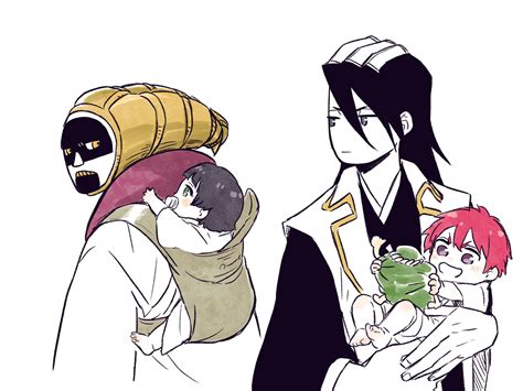 Kuchiki Byakuya Kurotsuchi Mayuri Abarai Ichika And Nemuri Hachigou Bleach Drawn By Choko