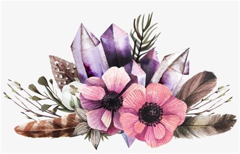 93,000+ vectors, stock photos & psd files. Boho Sticker - Watercolor Feather And Flower Png - Free ...