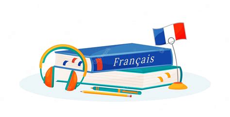 Illustration De Concept Plat Dapprentissage Français Cours De Langue