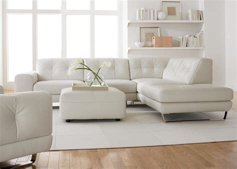 White Sectional Sofa Modern Furniture Living Room Leather Corner