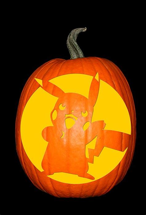 Pokémon Pikachu Pumpkin Stencil Halloween Pumpkin Stencils