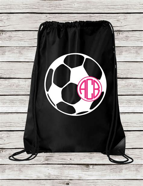 Monogrammed Soccer Drawstring Bag Soccer Soccer Training