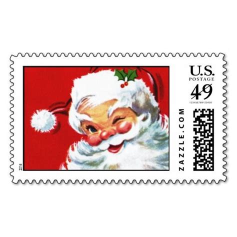 A Postage Stamp With A Santa Clause On It