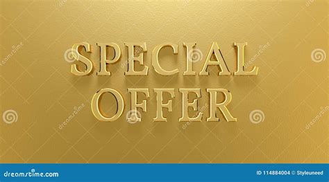 3d Illustration Special Offer Gold Text Stock Illustration