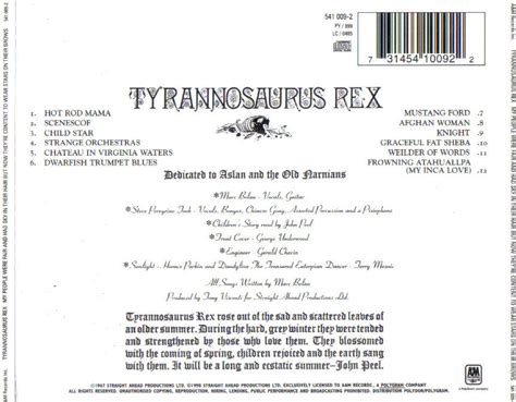 Classic Rock Covers Database Tyrannosaurus Rex My People Were Fair And Had Sky In Their Hair