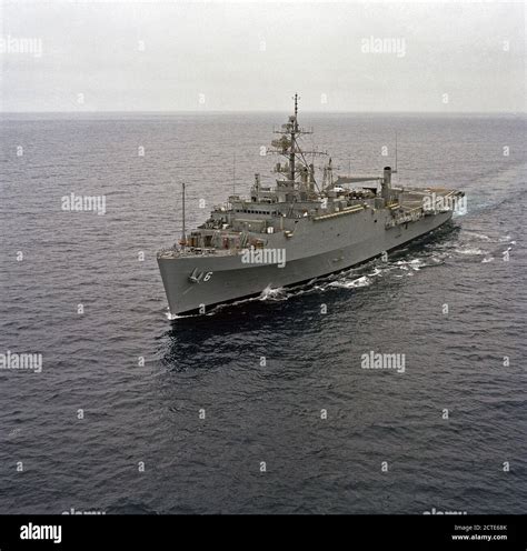 1977 An Aerial Port Bow View Of The Amphibious Transport Dock Uss
