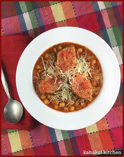 Kahakai Kitchen Tomato Soup With Orzo Chickpeas And
