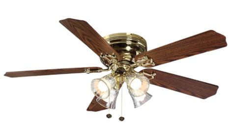 Hampton Bay 52 Ceiling Fan With Light Kit Indoor 5 Blade Polished